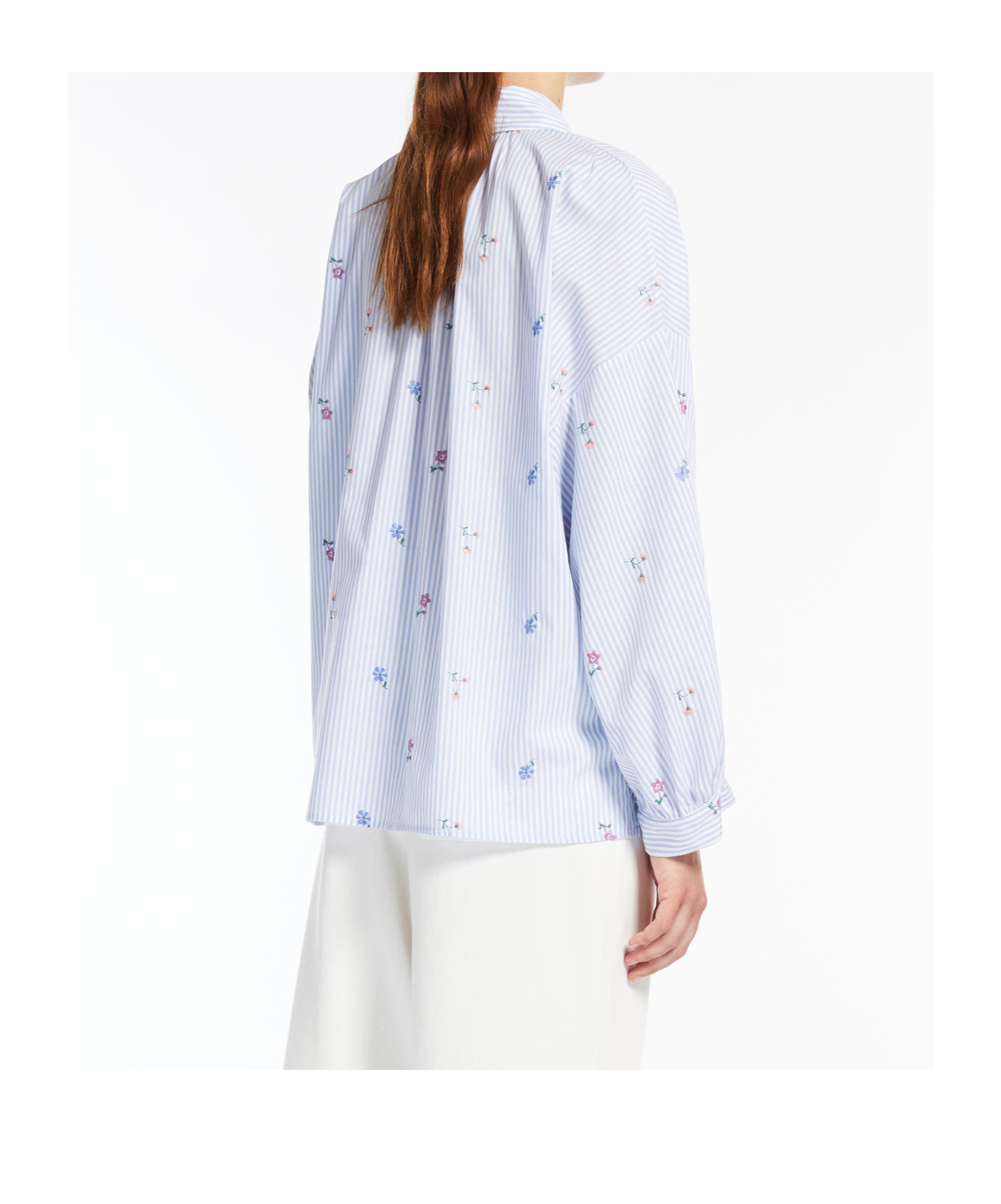 Weekend Max Mara Gilly Embroidered Poplin Shirt In White