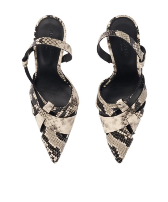 Scarosso Athena Embossed Slingback Pumps In Gray