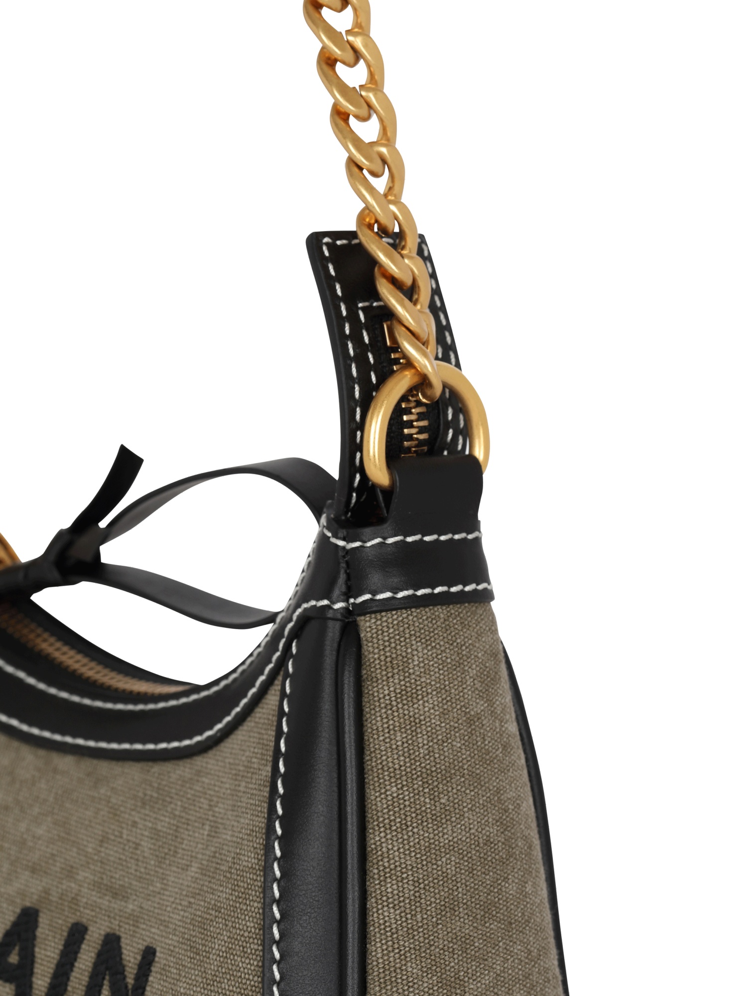 Balmain B-army Panelled Top Handle Bag In Black