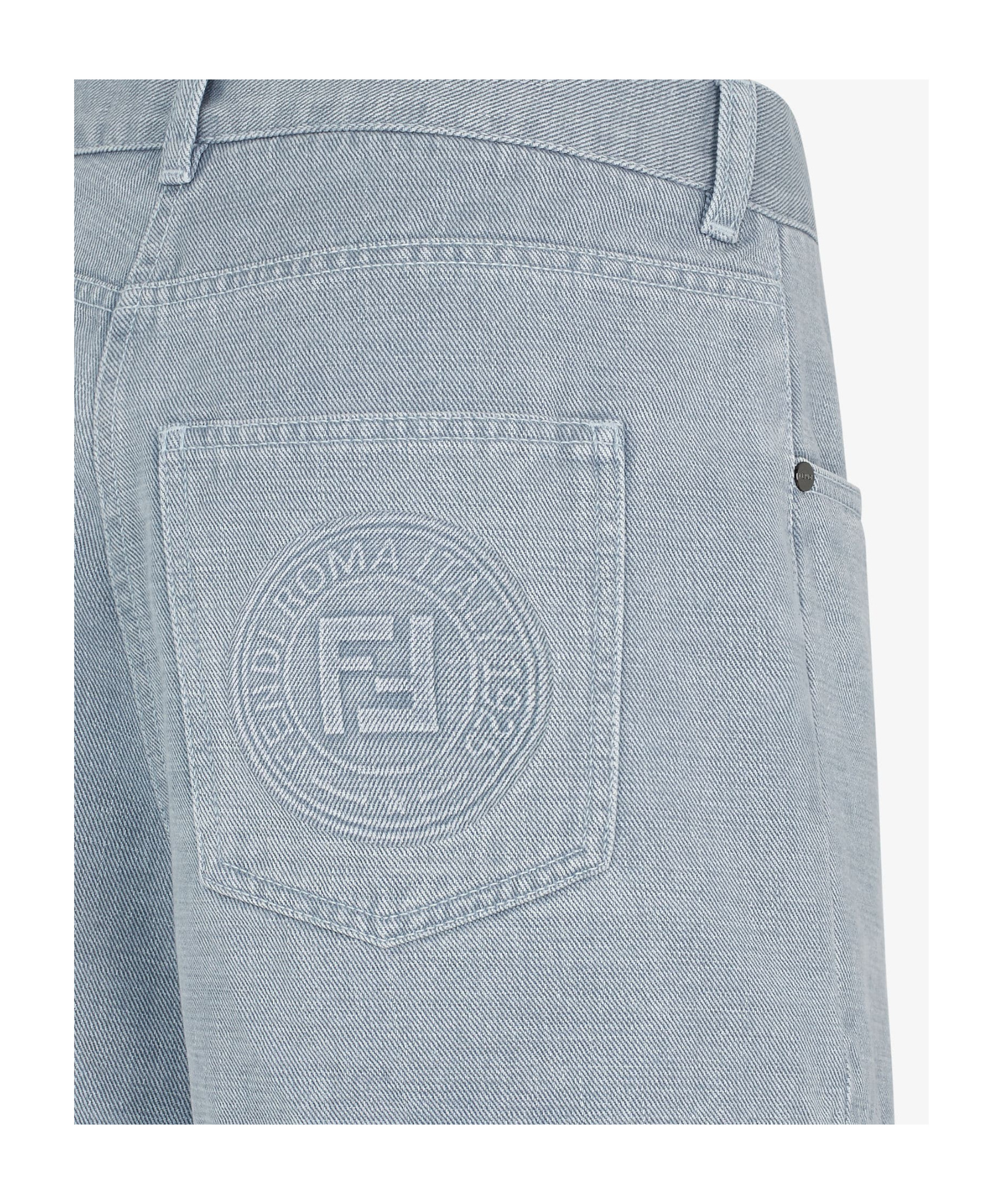 Fendi Women's Denin Cotton Shorts In Gray