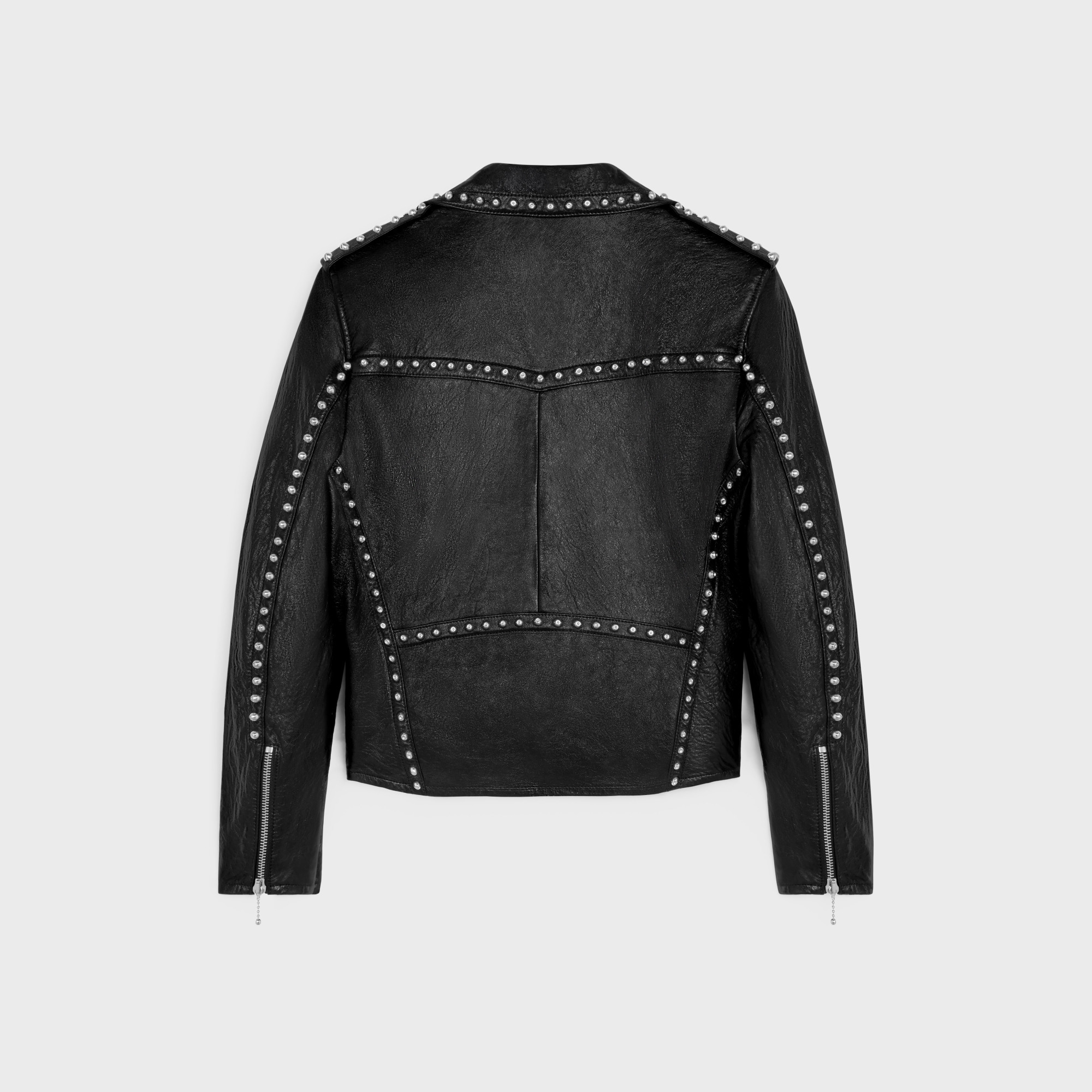 Celine Soft Leather Biker Jacket With Studs. In Black