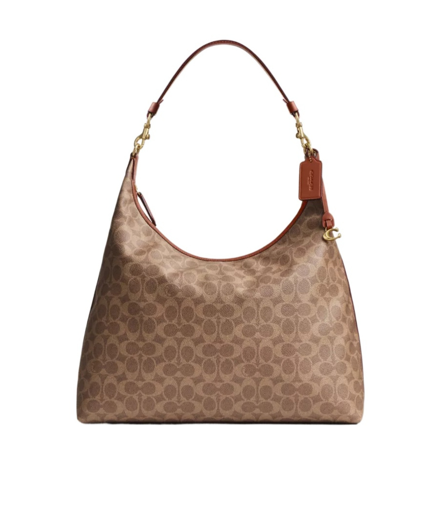Shop Coach Juliet Shoulder Bag 38 In Signature Canvas In Brown