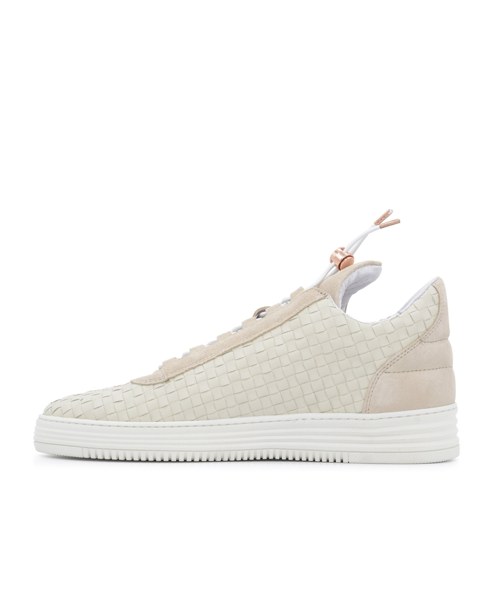 Filling Pieces Round Toe Low-top Casual Shoes In White