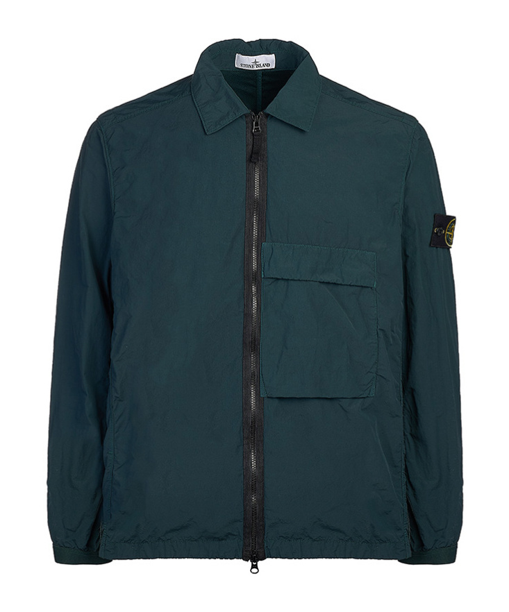 Stone Island Long-sleeved Casual Jacket In Black