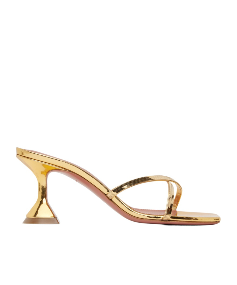 Amina Muaddi Henson Cross-chain High-heeled Sandals In Nude