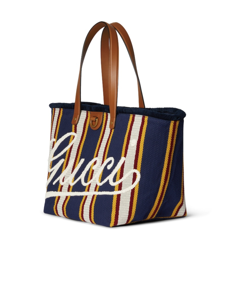 Gucci Embroidered Medium Canvas Tote Bag