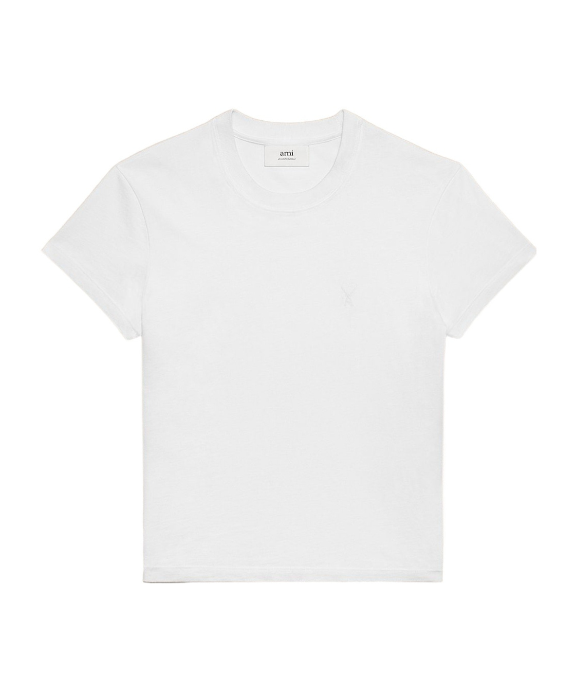 Ami Alexandre Mattiussi Ami Paris Logo-embroidered Cotton T-shirt In White