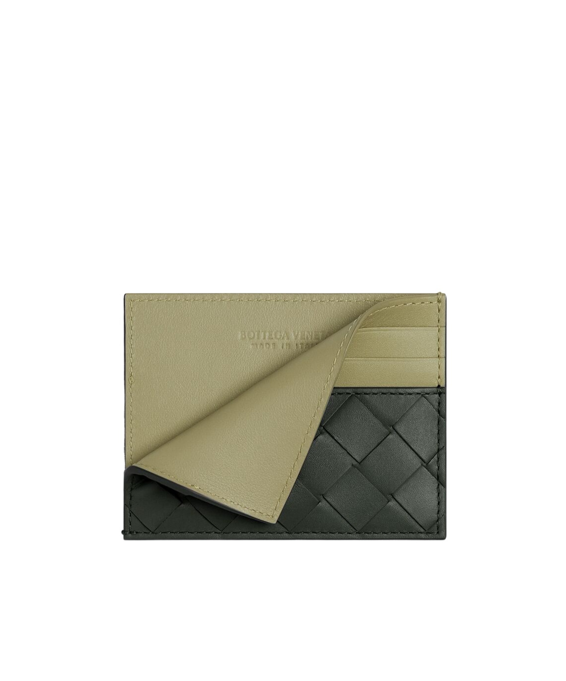 Bottega Veneta Intrecciato Leather Card Holder In Black