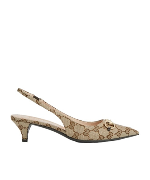 Gucci Damenpumps Mit Fersenriemchen Und Horsebit In Nude