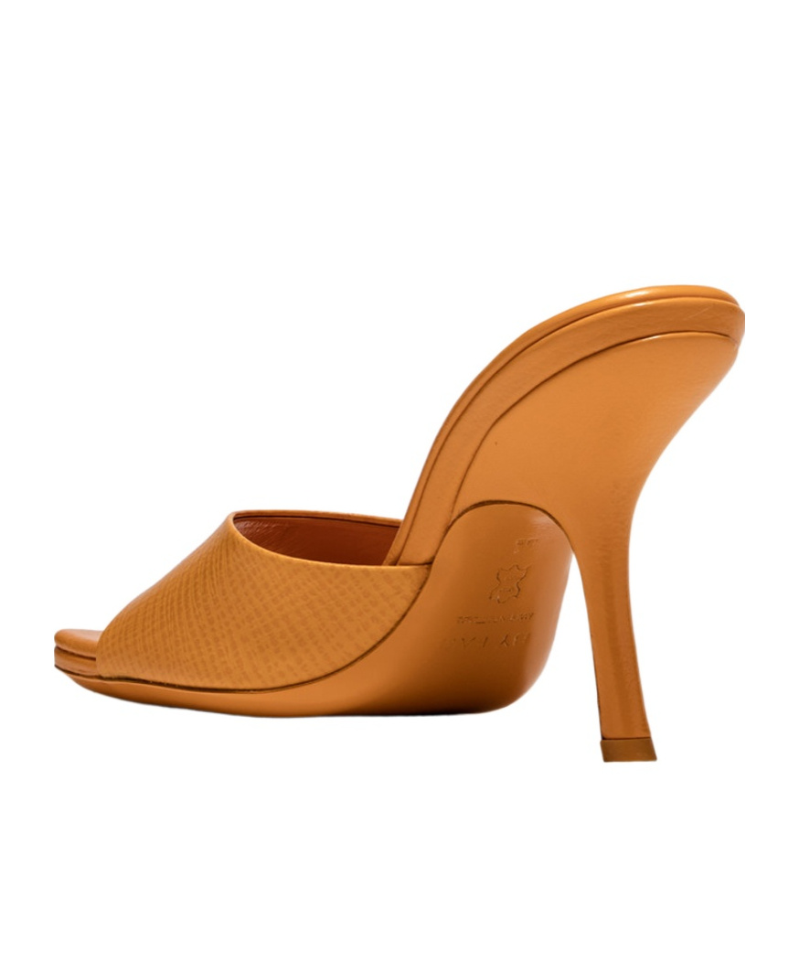By Far Mora Leather Mules In Orange