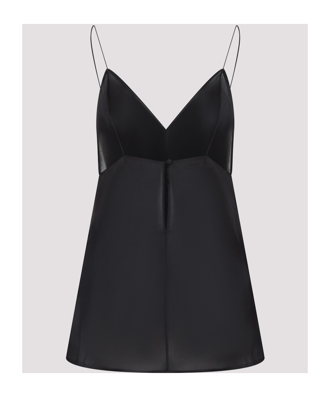 Khaite Deep V-neck Silk Top With Spaghetti Straps In Black