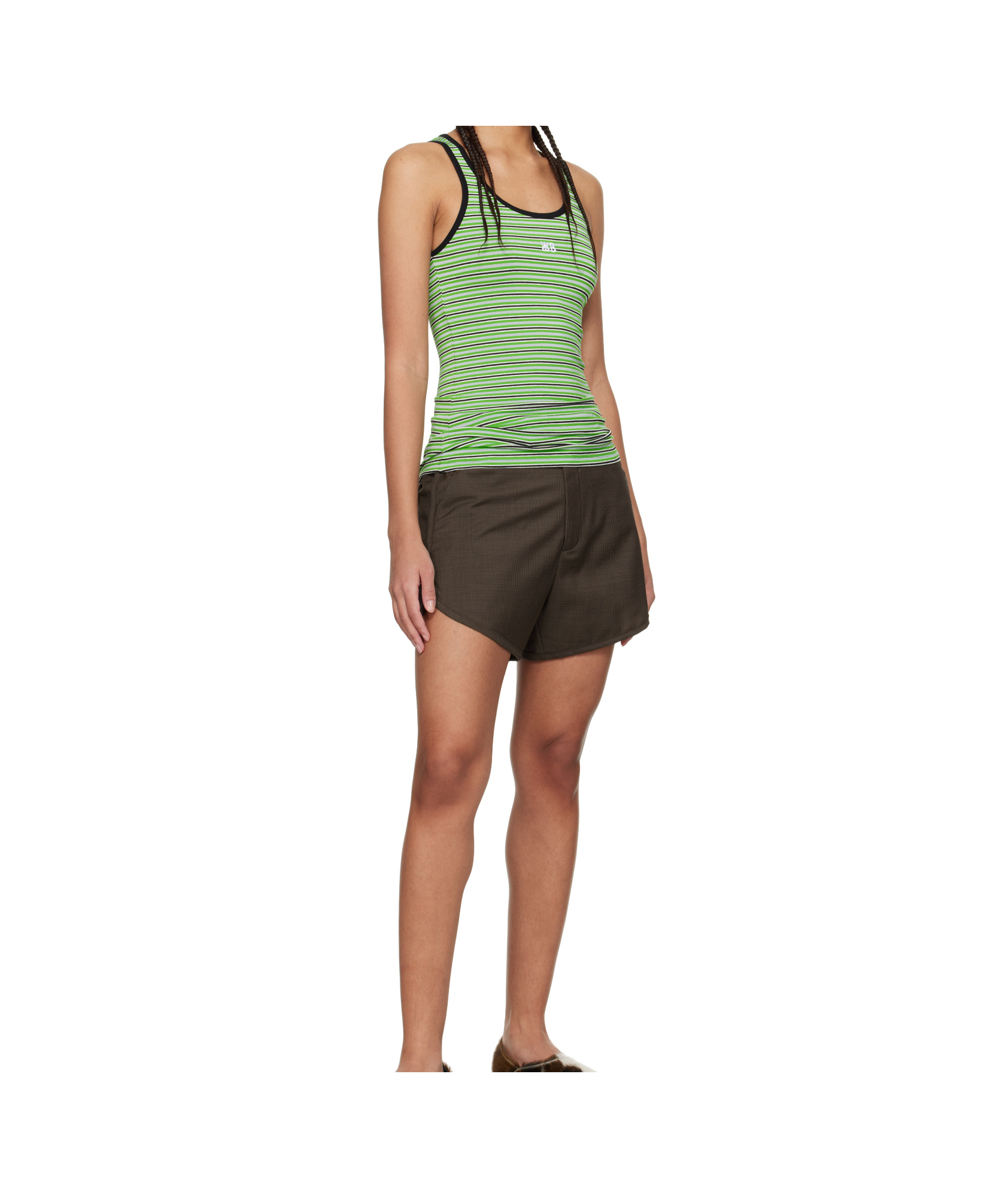 Wales Bonner Sonic Striped Jersey Tank In Green