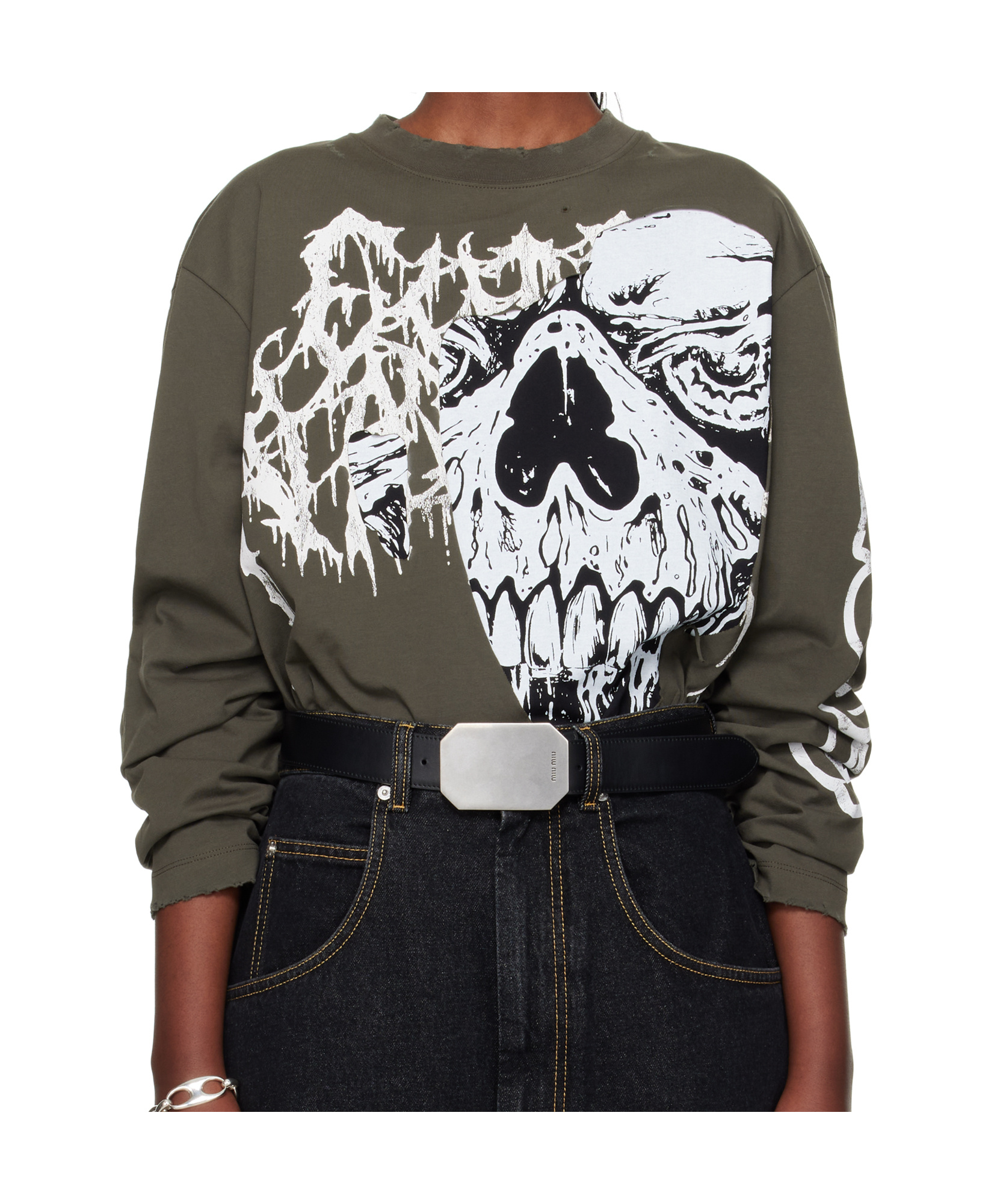 Lu'u Dan Gray Long Sleeve T-shirt In Multicolor