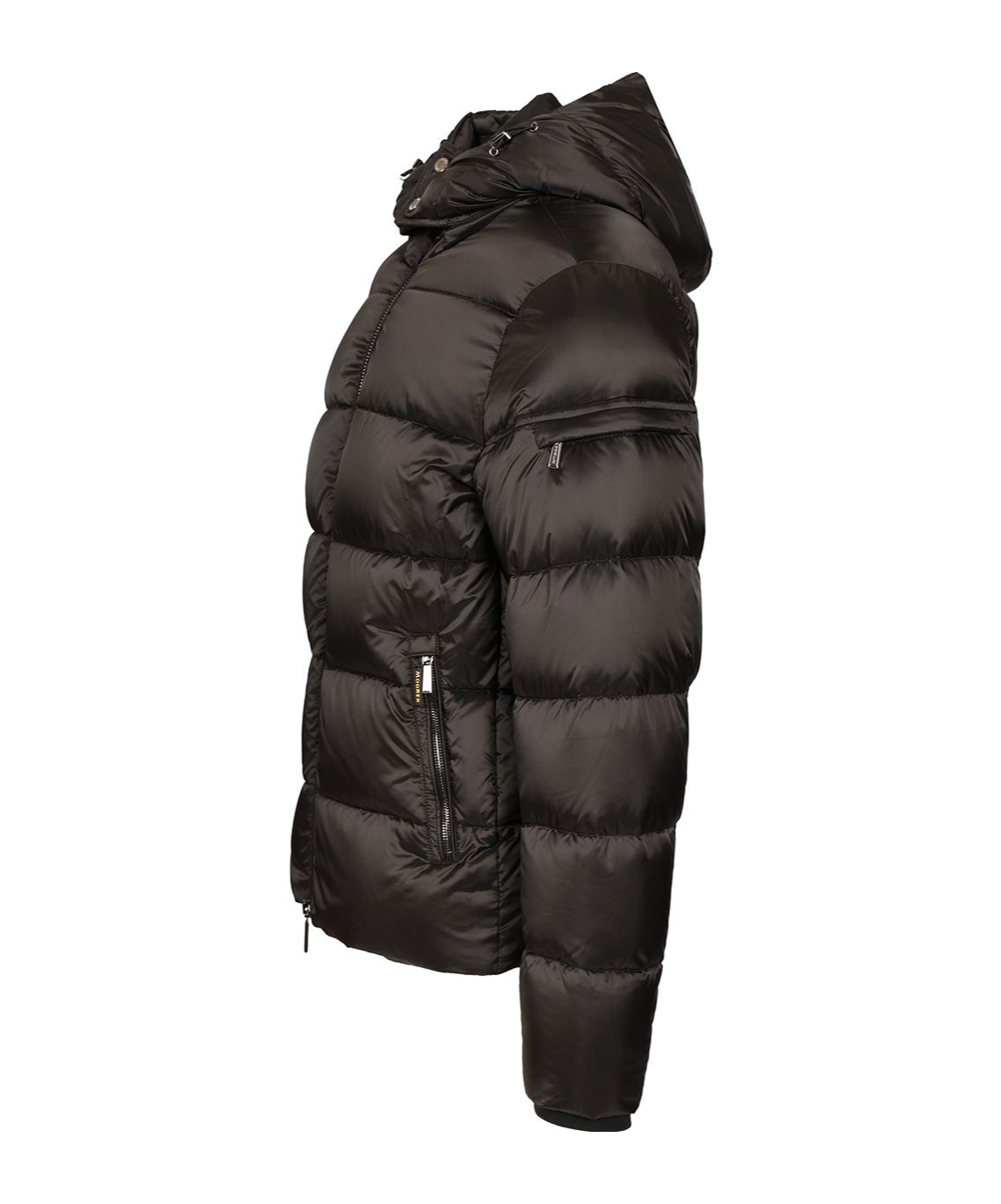 Moorer Hooded Quilted Down Jackets With Side Pockets In Black