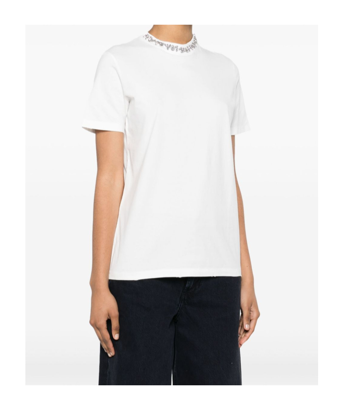 Golden Goose Rhinestone-embellished White Cotton Jersey T-shirt
