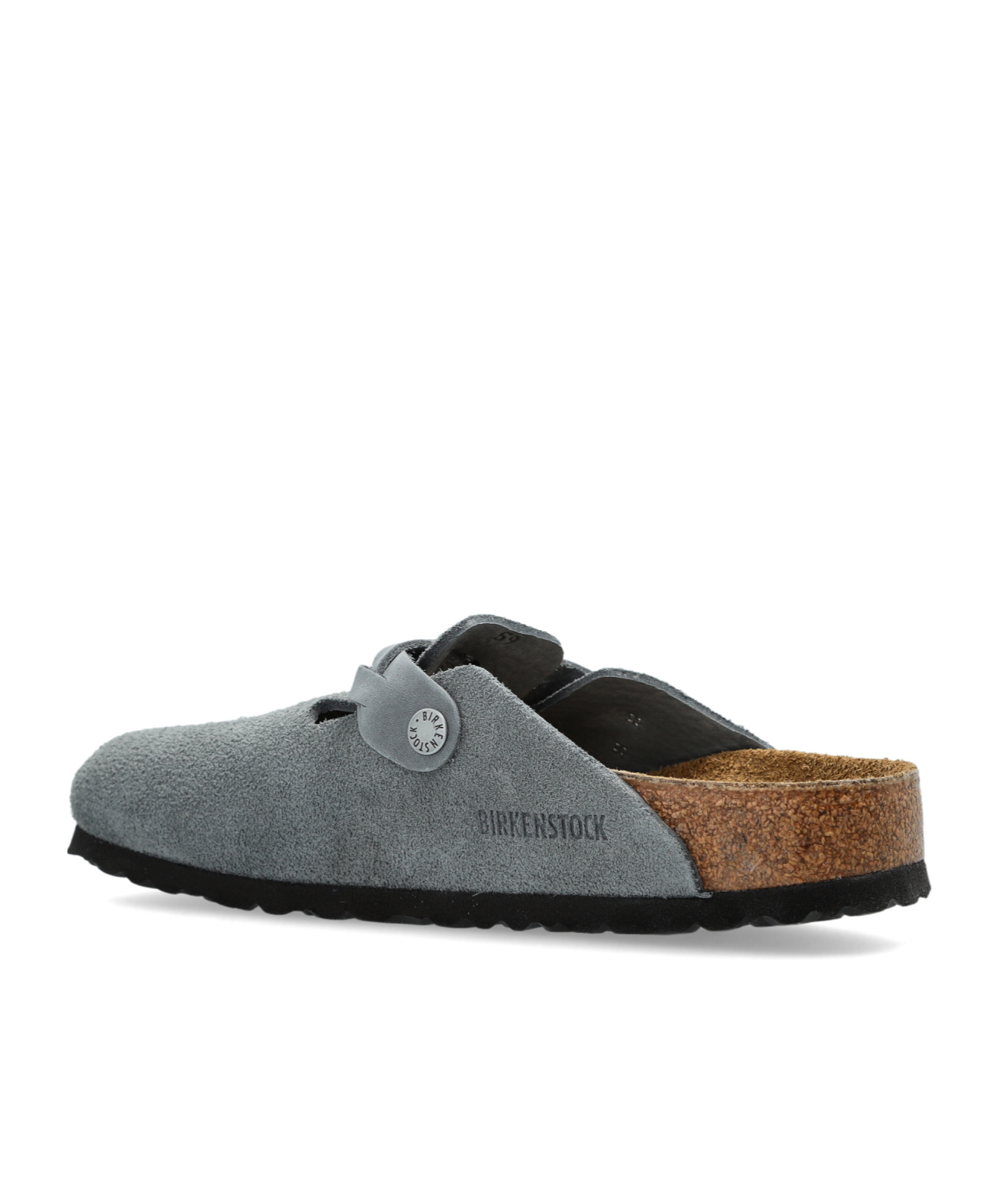 Birkenstock Round Toe Flat Slippers In Gray