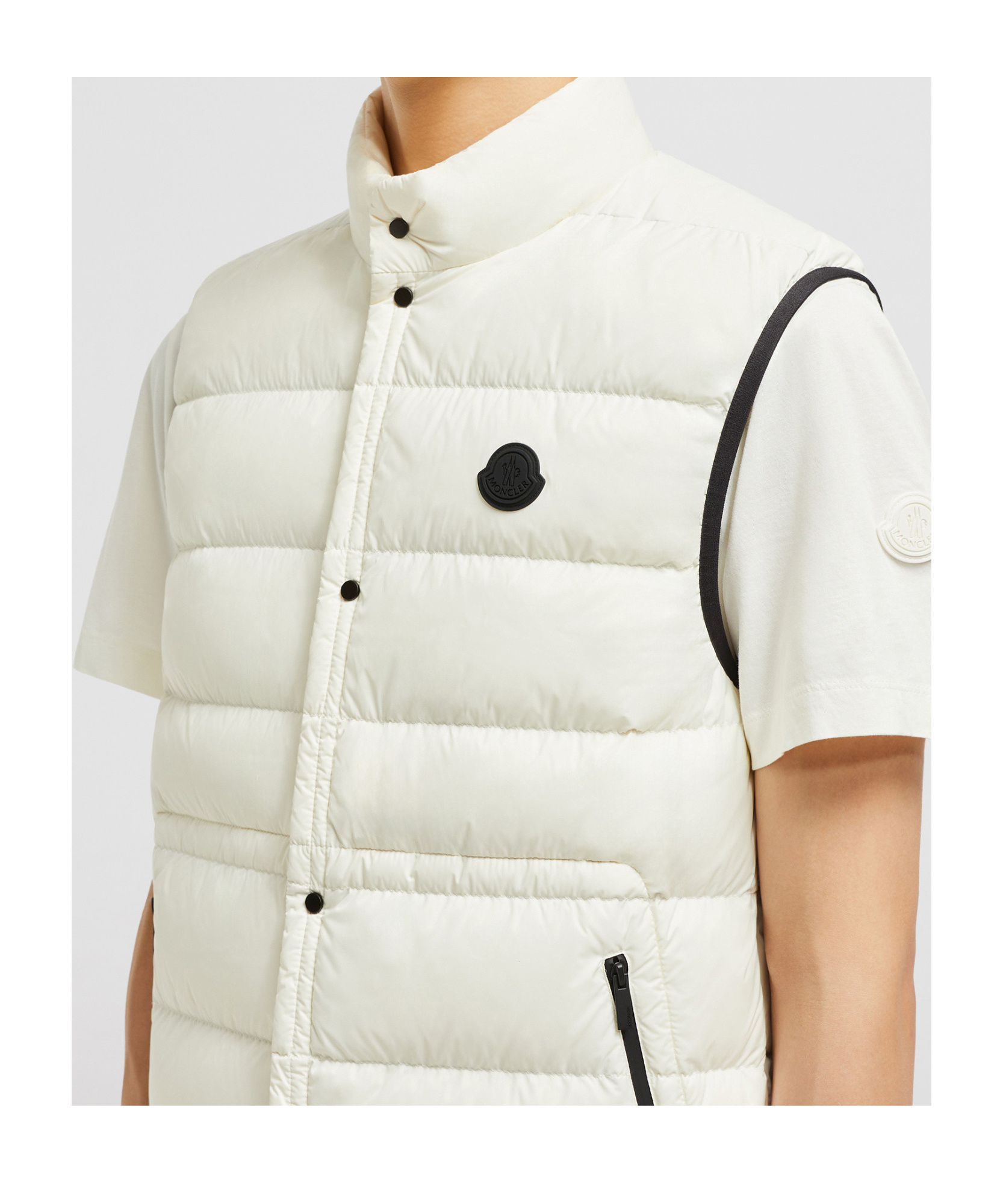 Shop Moncler Plaret Down Gilet In Nude