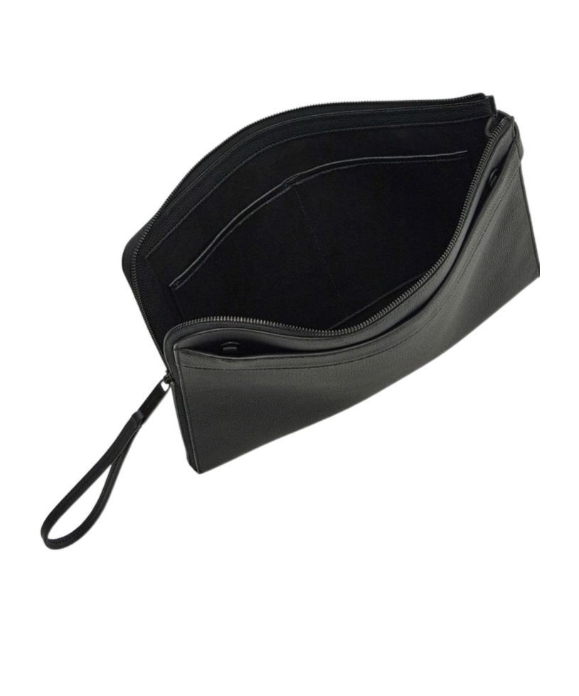 FERRAGAMO FERRAGAMO GANCINI-BUCKLED ZIP-UP CLUTCH BAG