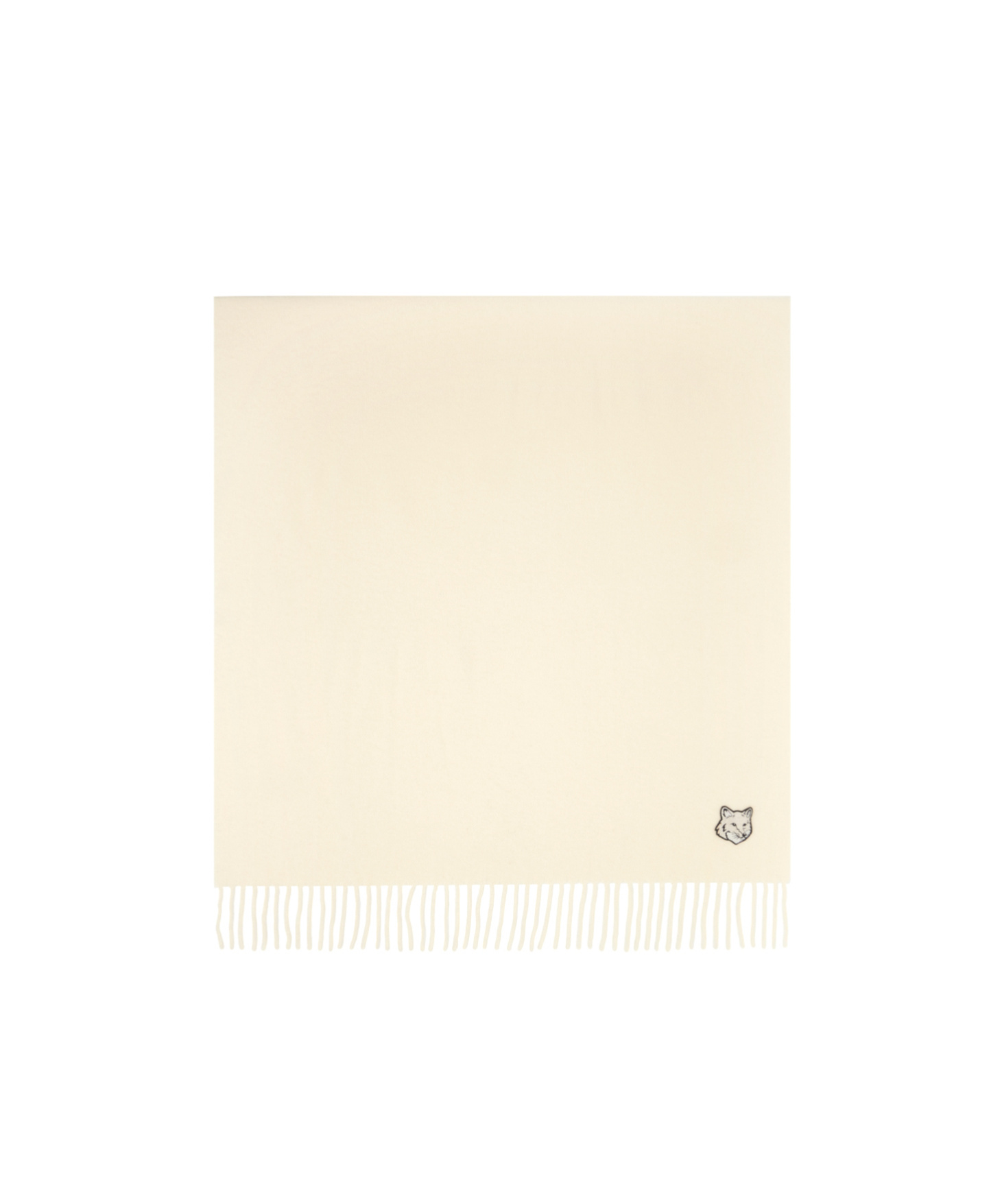 Maison Kitsuné Bold Fox Head Patch Scarf In White