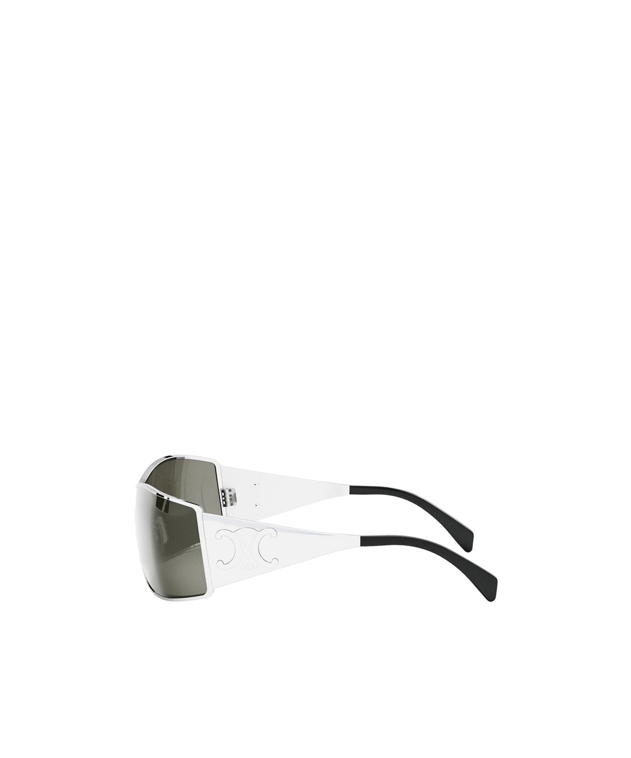 Celine Maxi Triomphe Metal Rectangular Shield Sunglasses In Gray
