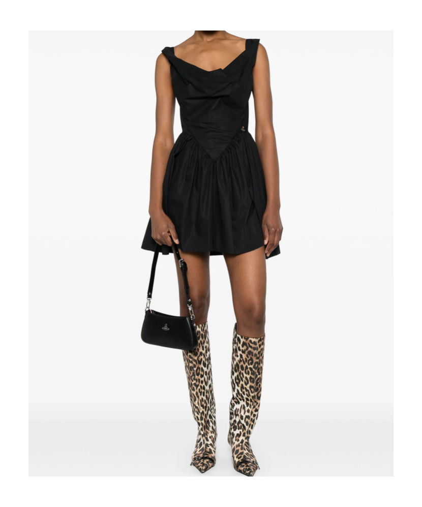 Vivienne Westwood Square Neckline Sleeveless Flared Skirt Mini Length Draped Detail