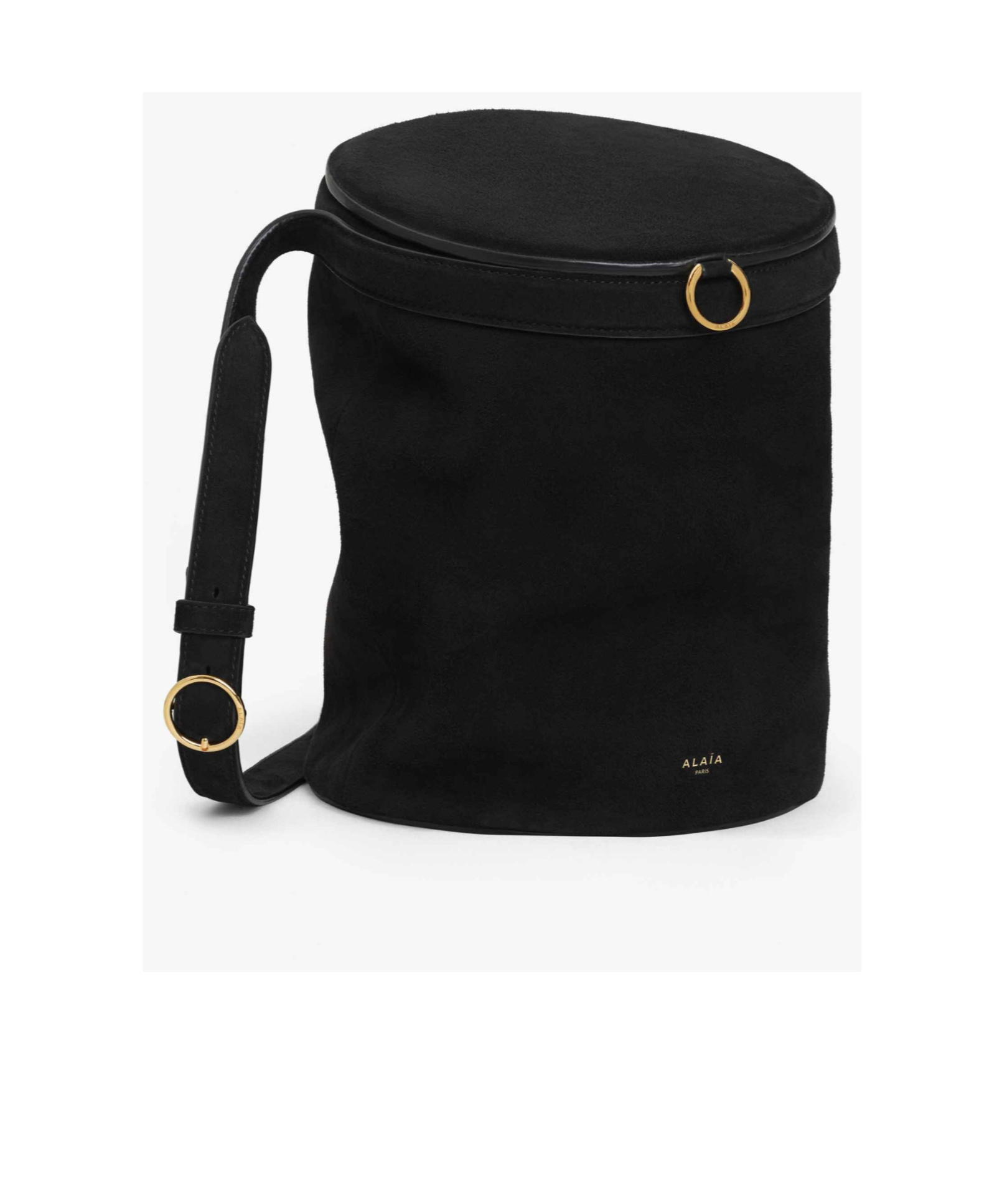 Alaïa La Canette Medium Bag In Suede Goatskin In Black