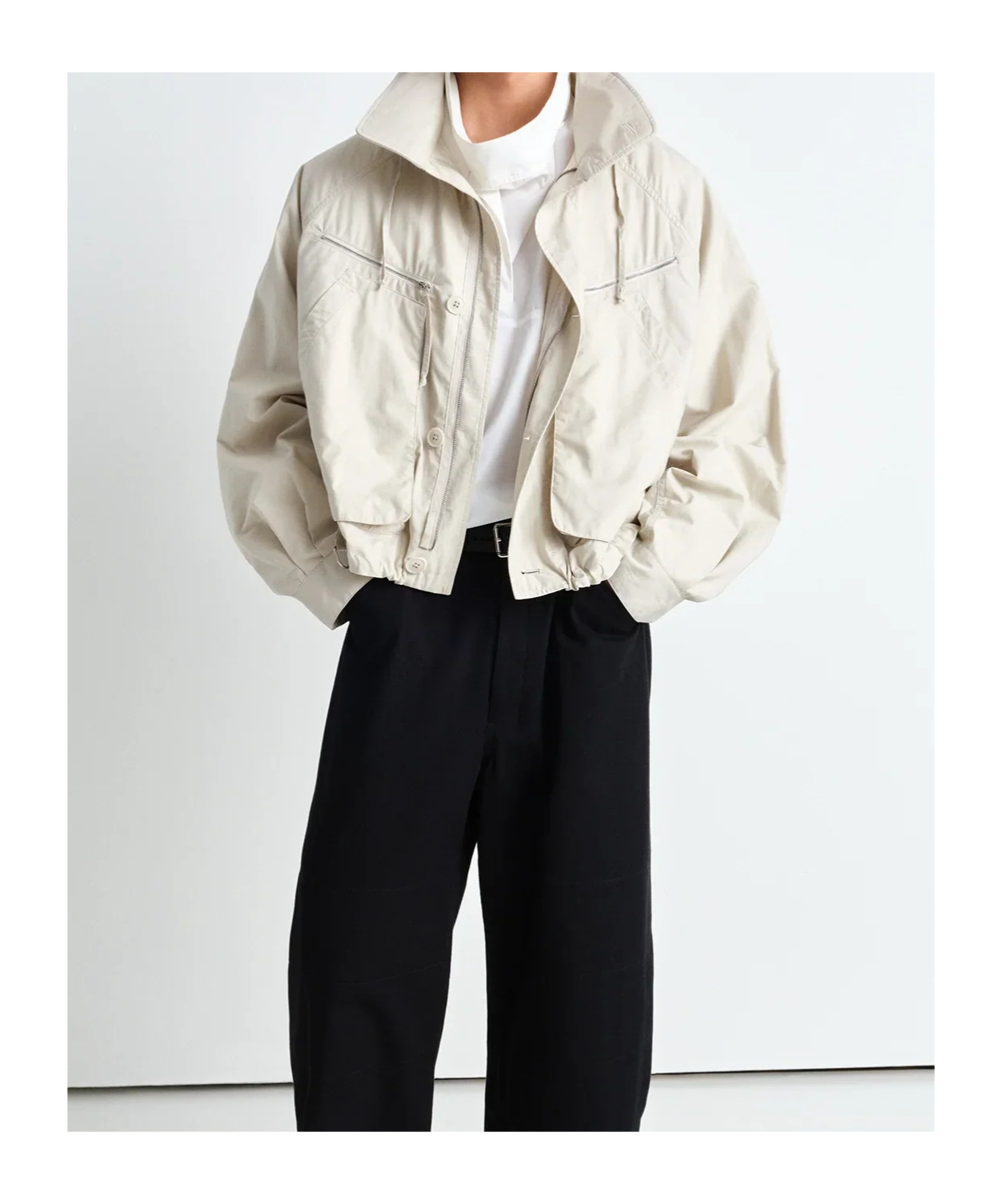 Lemaire Parachute Blouson Jacket Stone Beige In Pattern