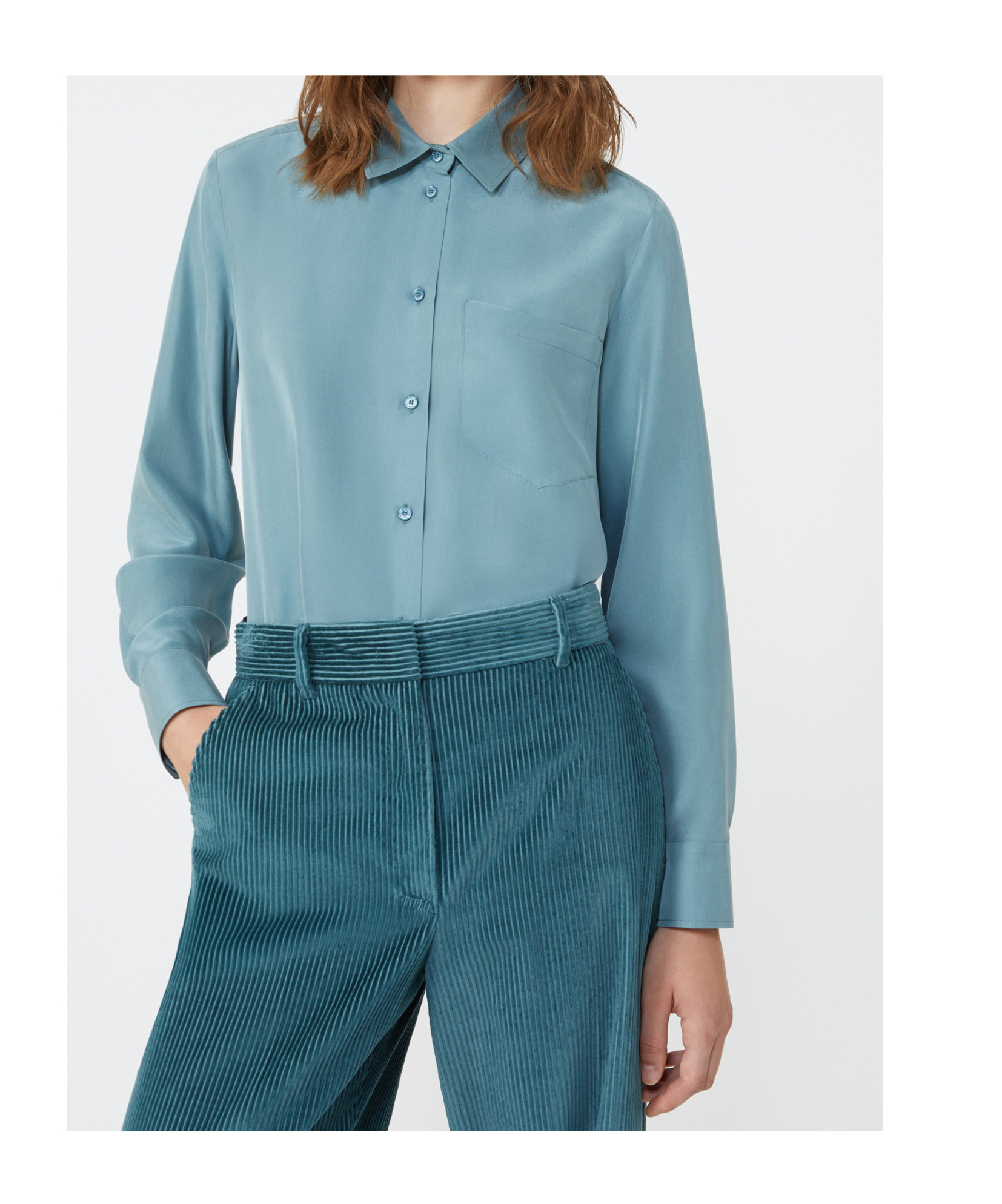 Weekend Max Mara Weekend 2 Pamir Washed Silk Shirt In Blue