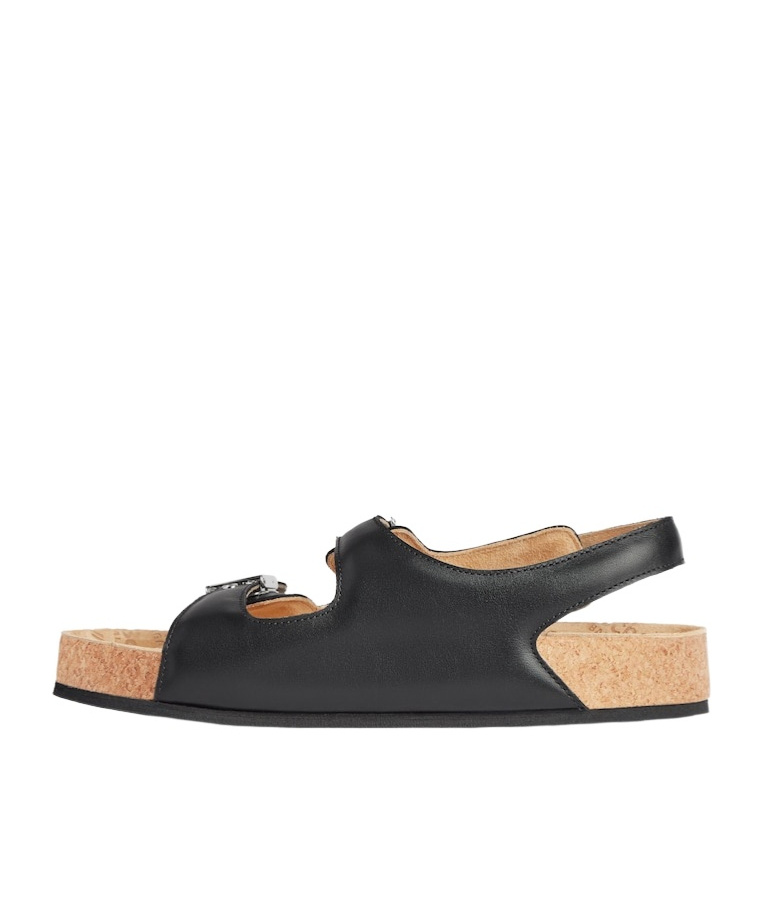 Balenciaga X Scholl Leather Sandals In Black