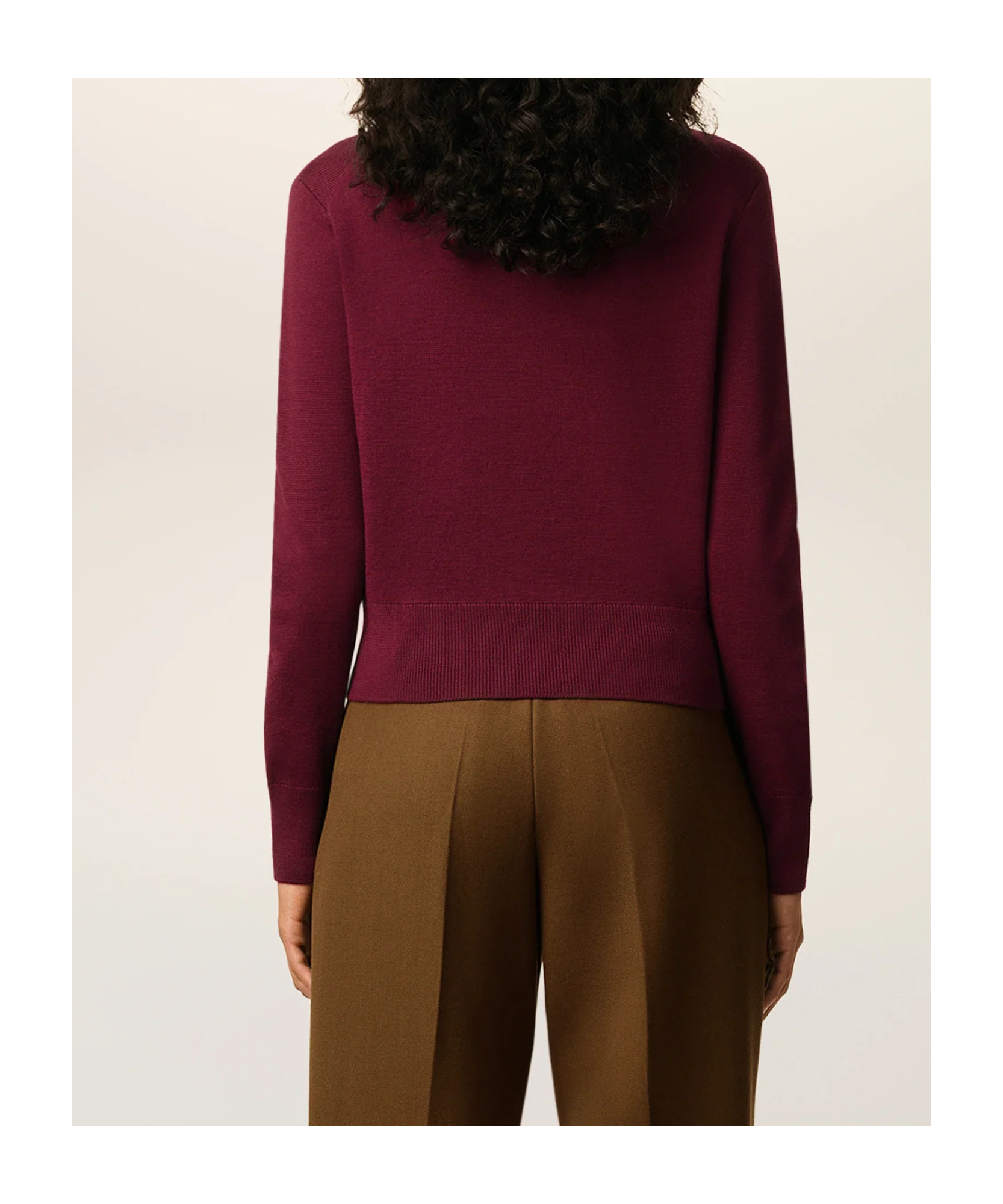 Ami Alexandre Mattiussi Ami Paris Wool Sweater With Heart Embroidery In Burgundy
