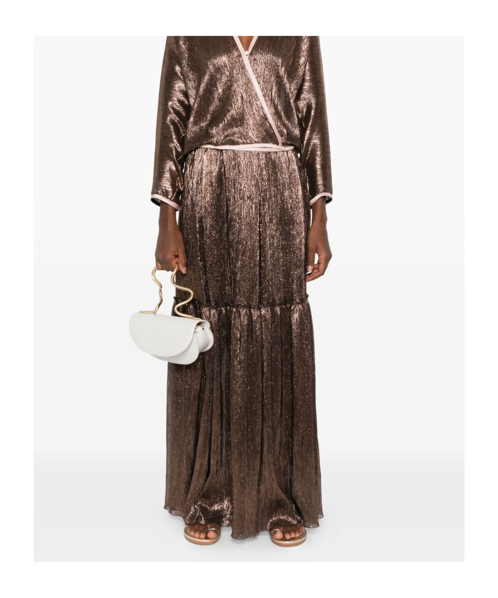 Forte Forte Metallic Pleated Skirt In Animal Print