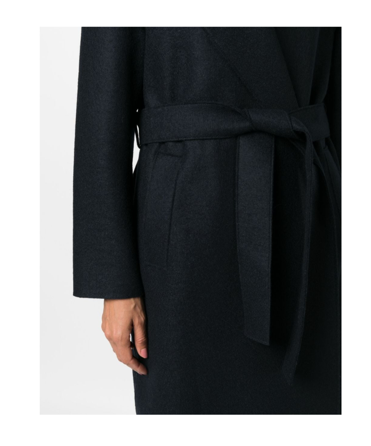 Shop Harris Wharf London Tied-waist Virgin-wool Coat In Black