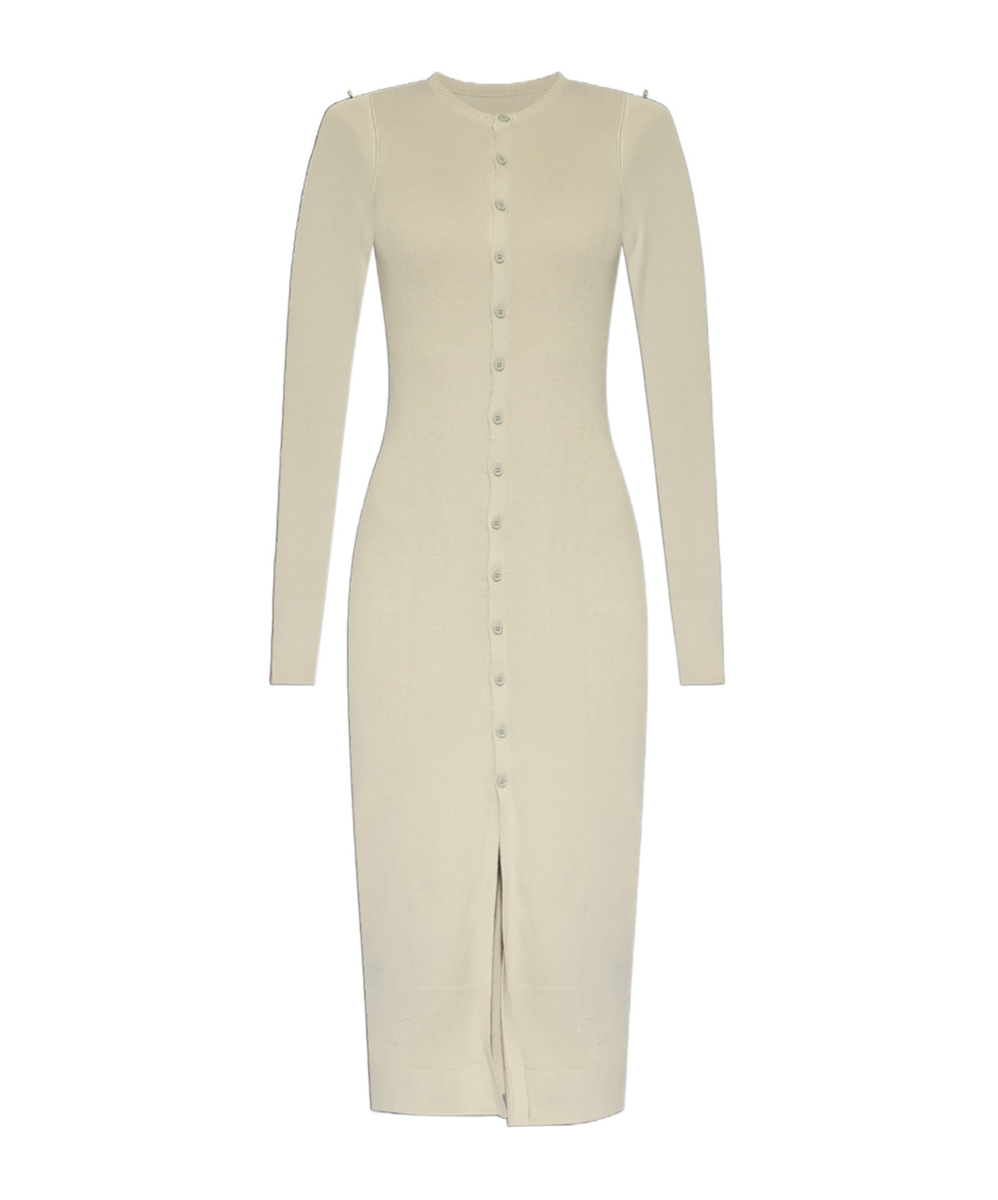 Shop Mm6 Maison Margiela Knitted Midi Dress In Gray
