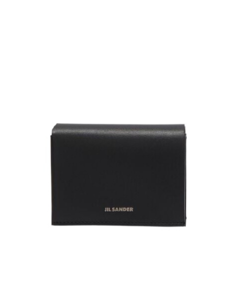 Jil Sander Logo-plaque Leather Wallet In Black