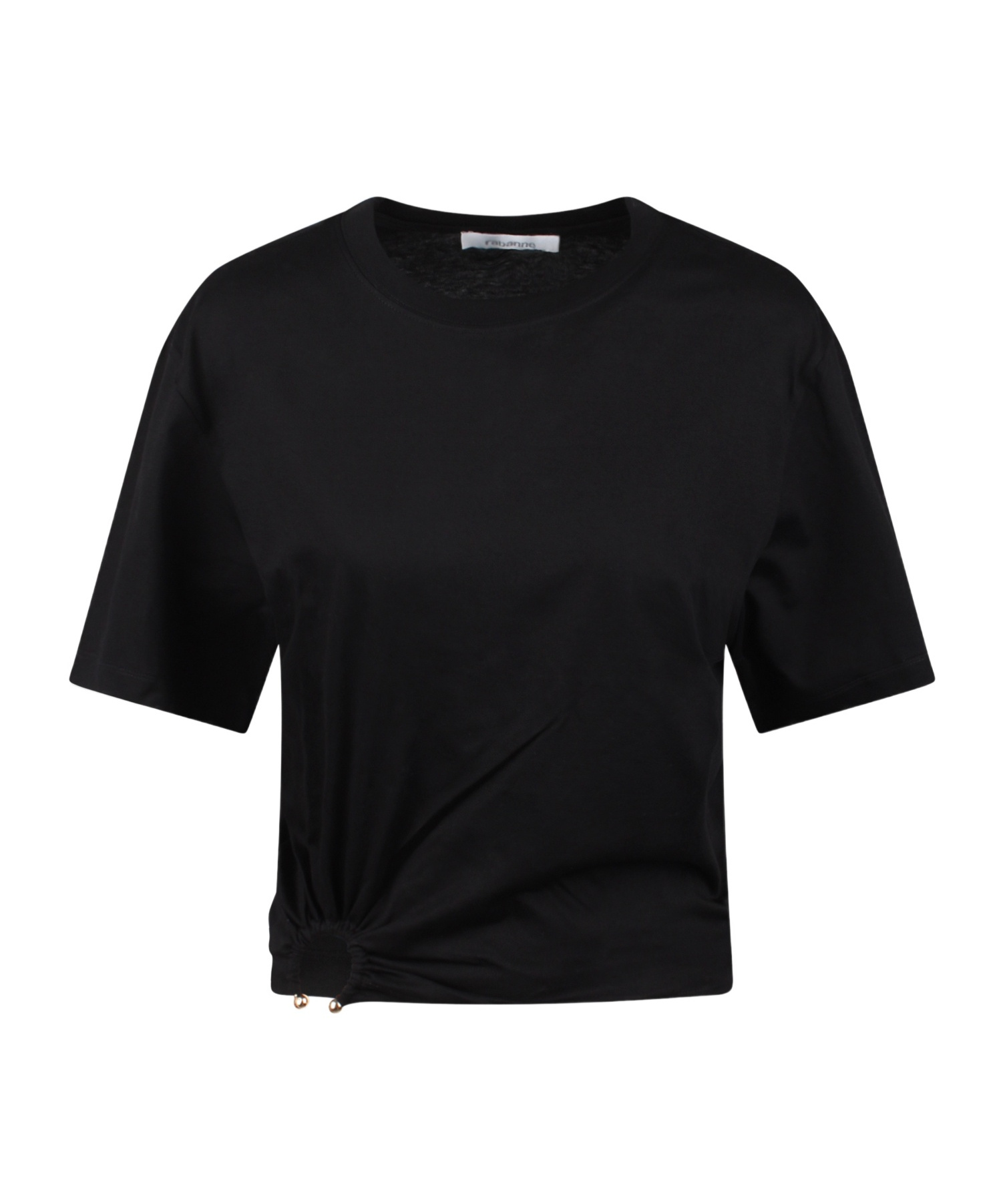 Shop Rabanne Signature Piercing Jersey T-shirt In Black