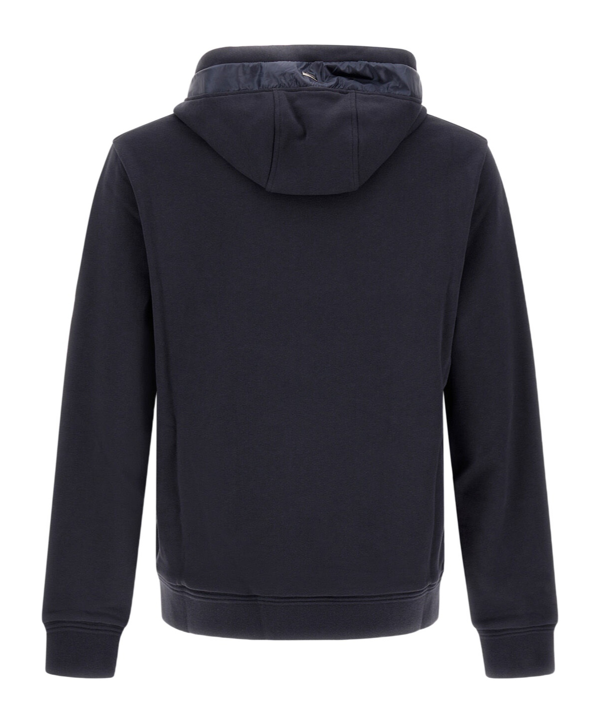 Herno Sweatshirt In Cotton Sweater And Nylon Ultralight In Blue Navy Blue