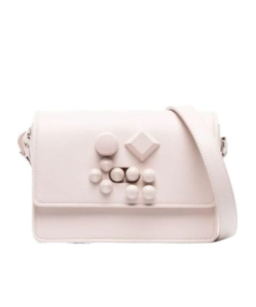 Christian Louboutin Carasky Shoulder Bag In Powder Leather In Pink