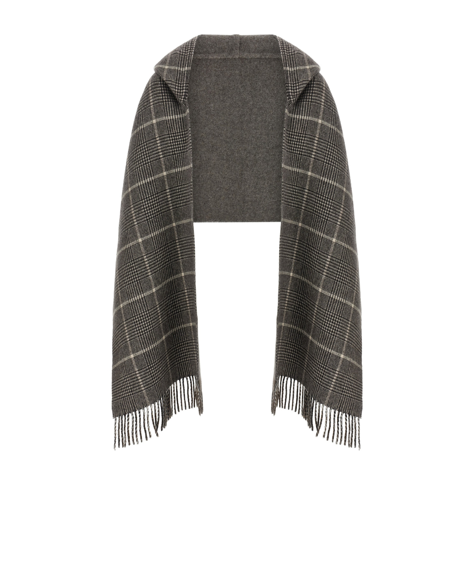 Brunello Cucinelli Checked Cashmere Scarf In Black
