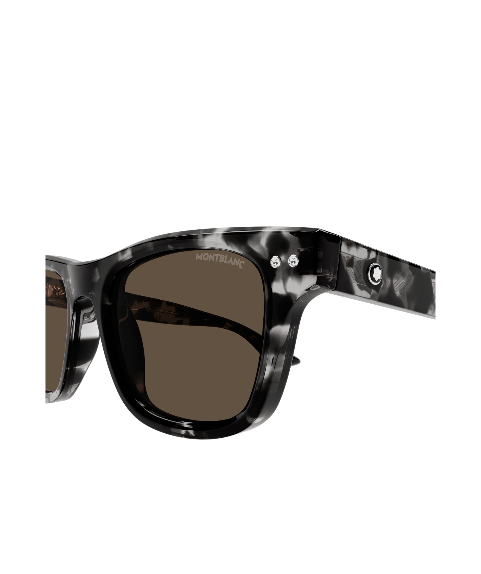 Montblanc Tortoiseshell-effect Sunglasses In Black