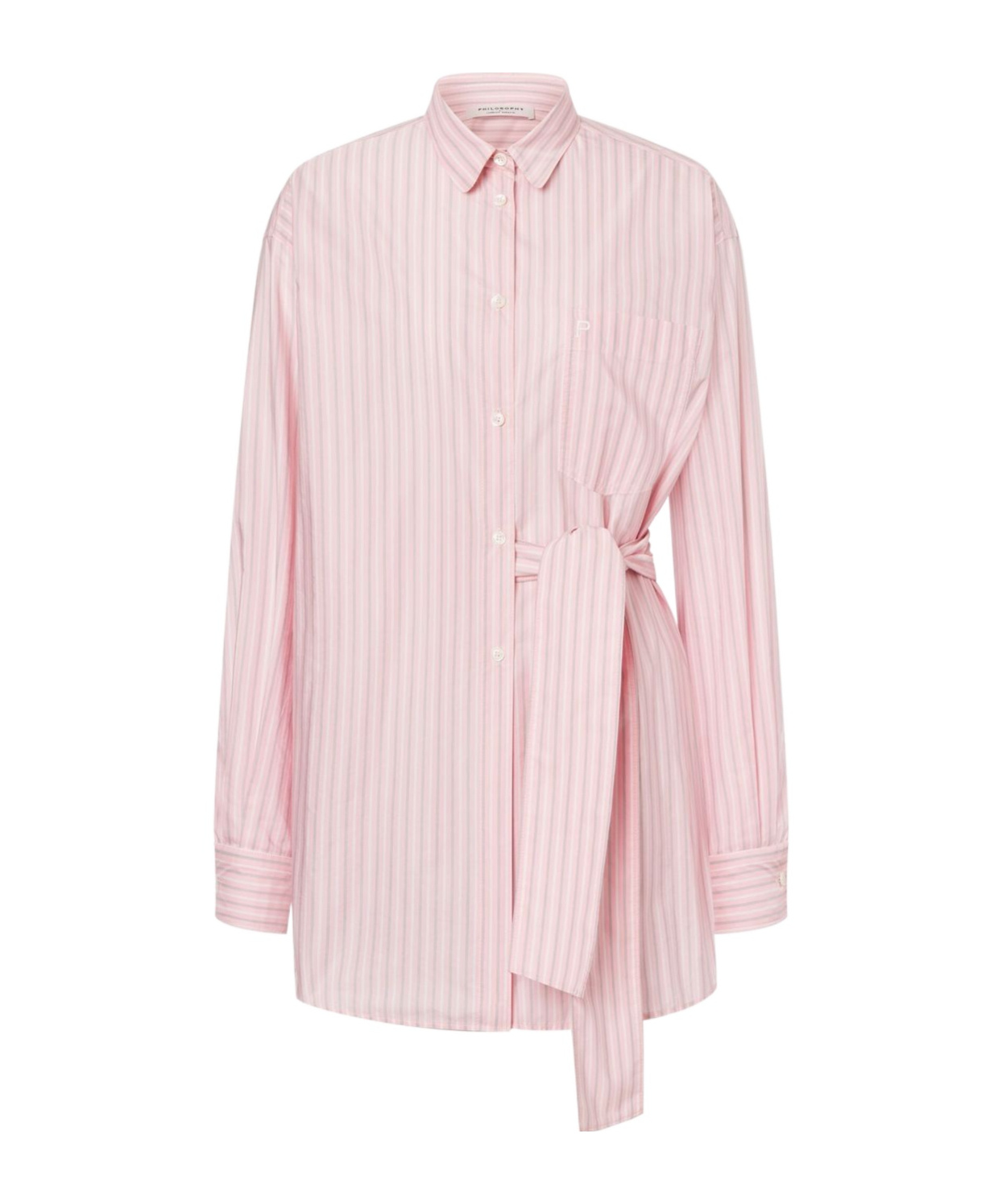 Philosophy Di Lorenzo Serafini Striped Shirt Dress In Pink