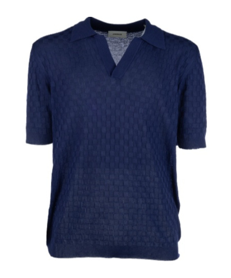 A Paper Kid Short Sleeve Sweater In Blue