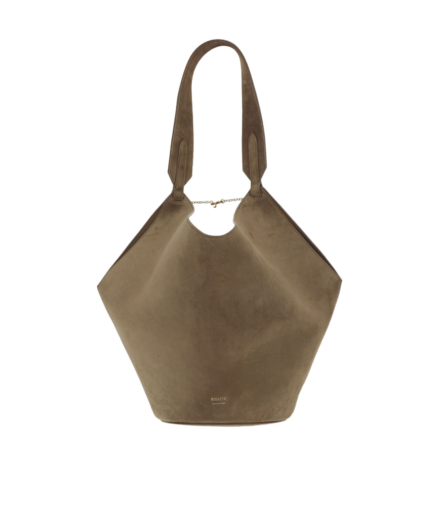 Khaite Small Lotus Tote In Mud Suede