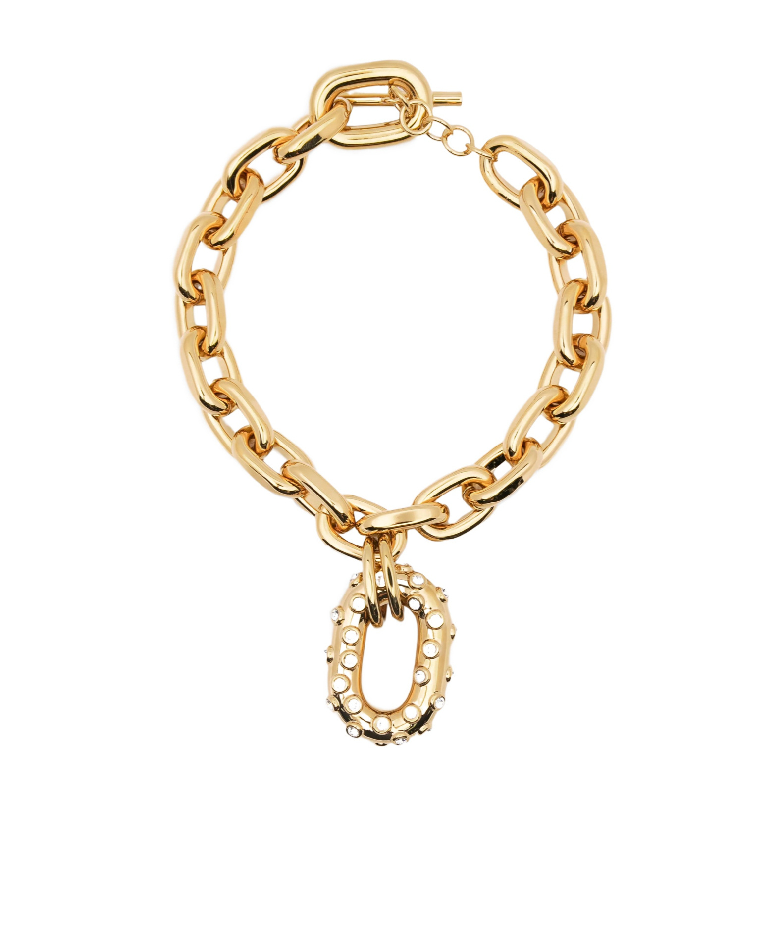 Rabanne Crystal-embellished Chain Necklace In Gold