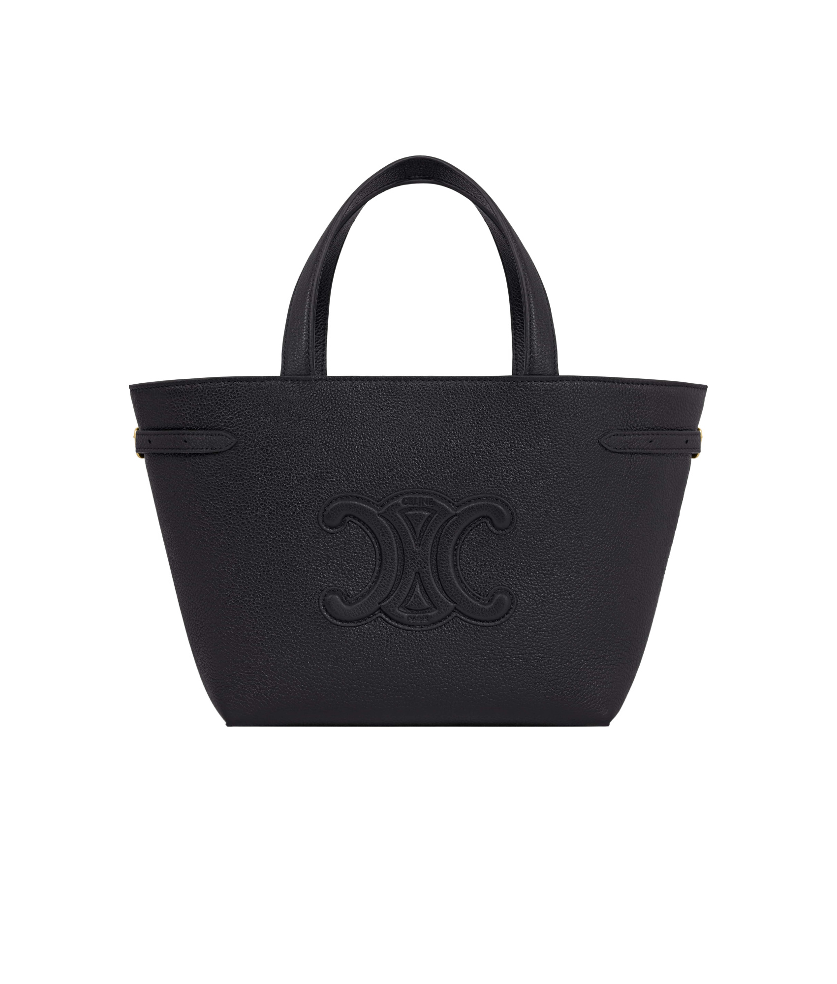 Celine Mini Cabas Anais Cuir Triomphe In Grained Calfskin In Black