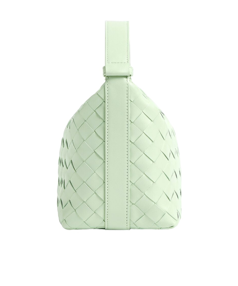 Bottega Veneta Wallace Mini Leather Shoulder Bag In White