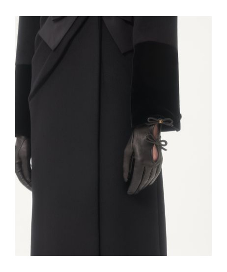 Valentino Vlogo Signature Nappa Leather Gloves With Bows In Brown
