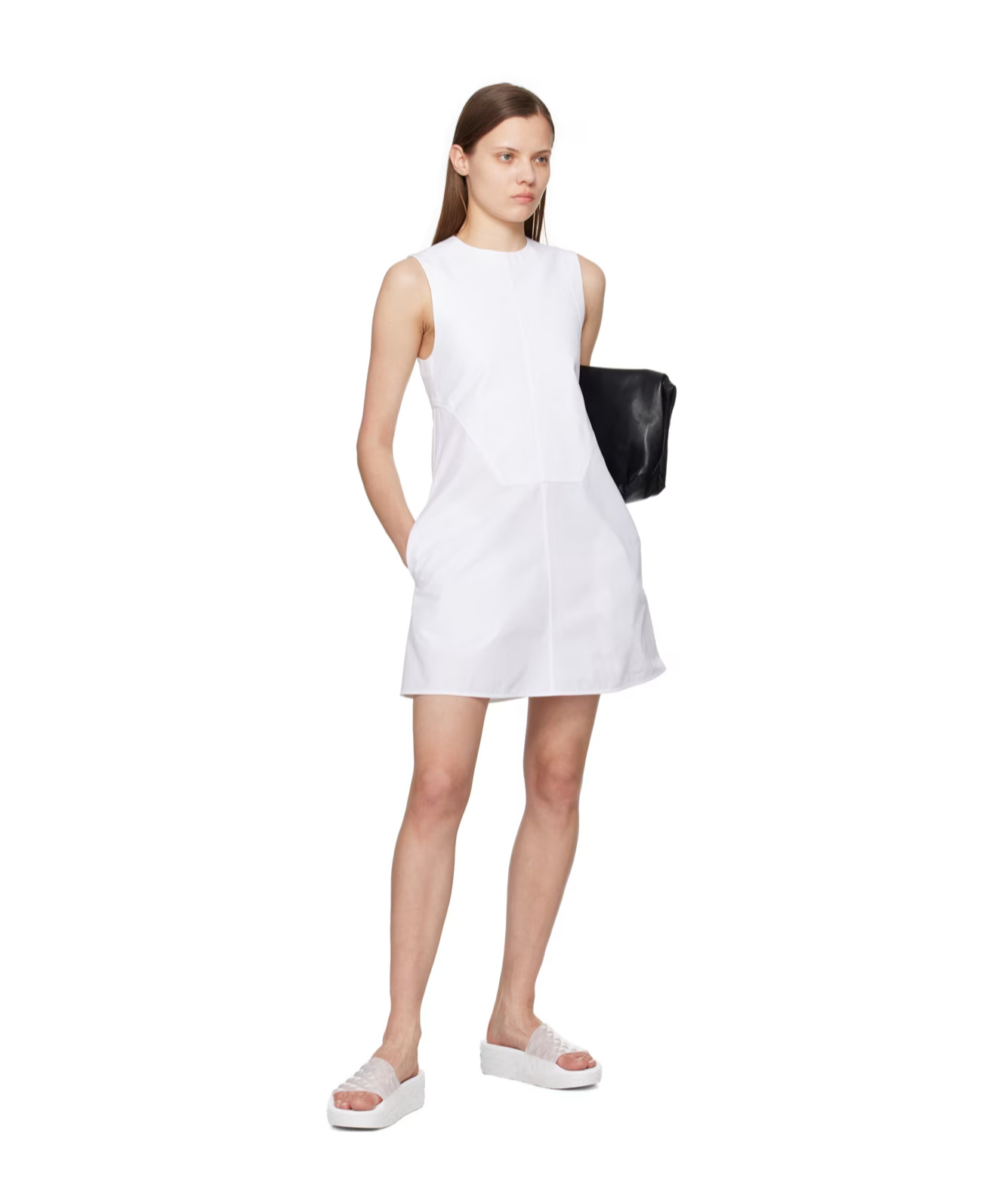 Jimmy Choo Transparent Diamond Slides In White