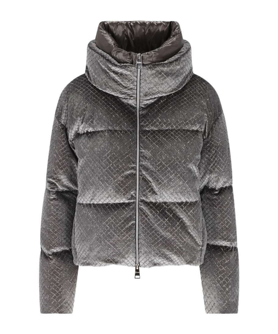 Herno Zip-up Quilted Jacket In Gray