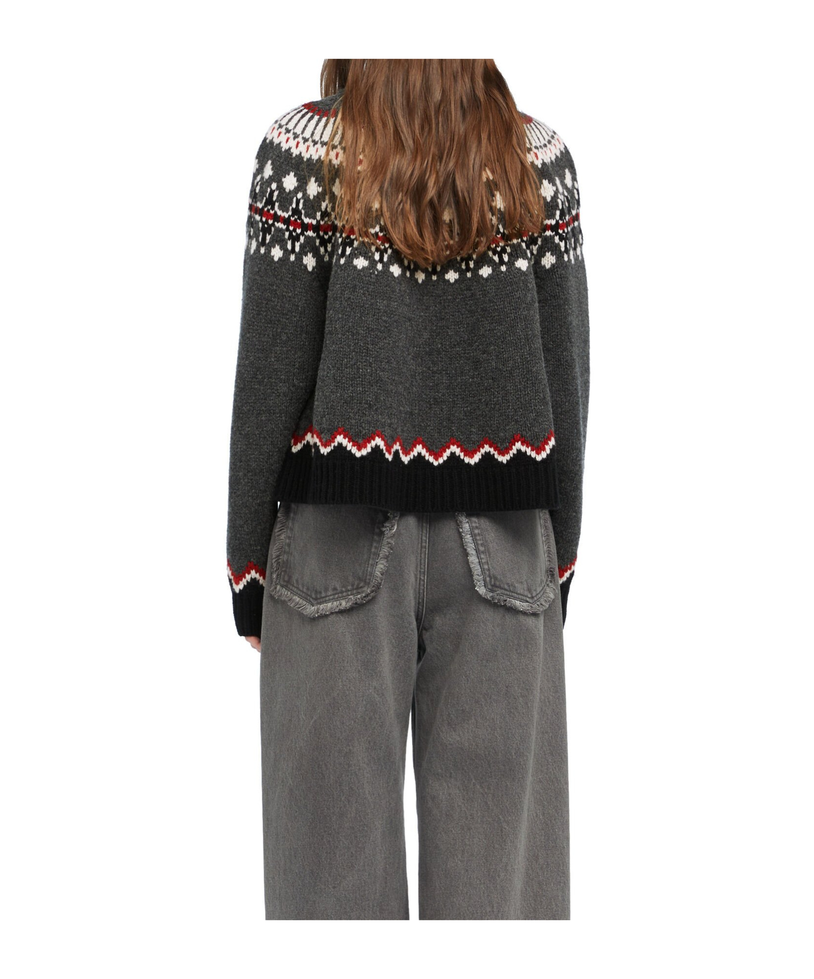 Alanui Sweet Winter Wool Crewneck Jumper In Gray