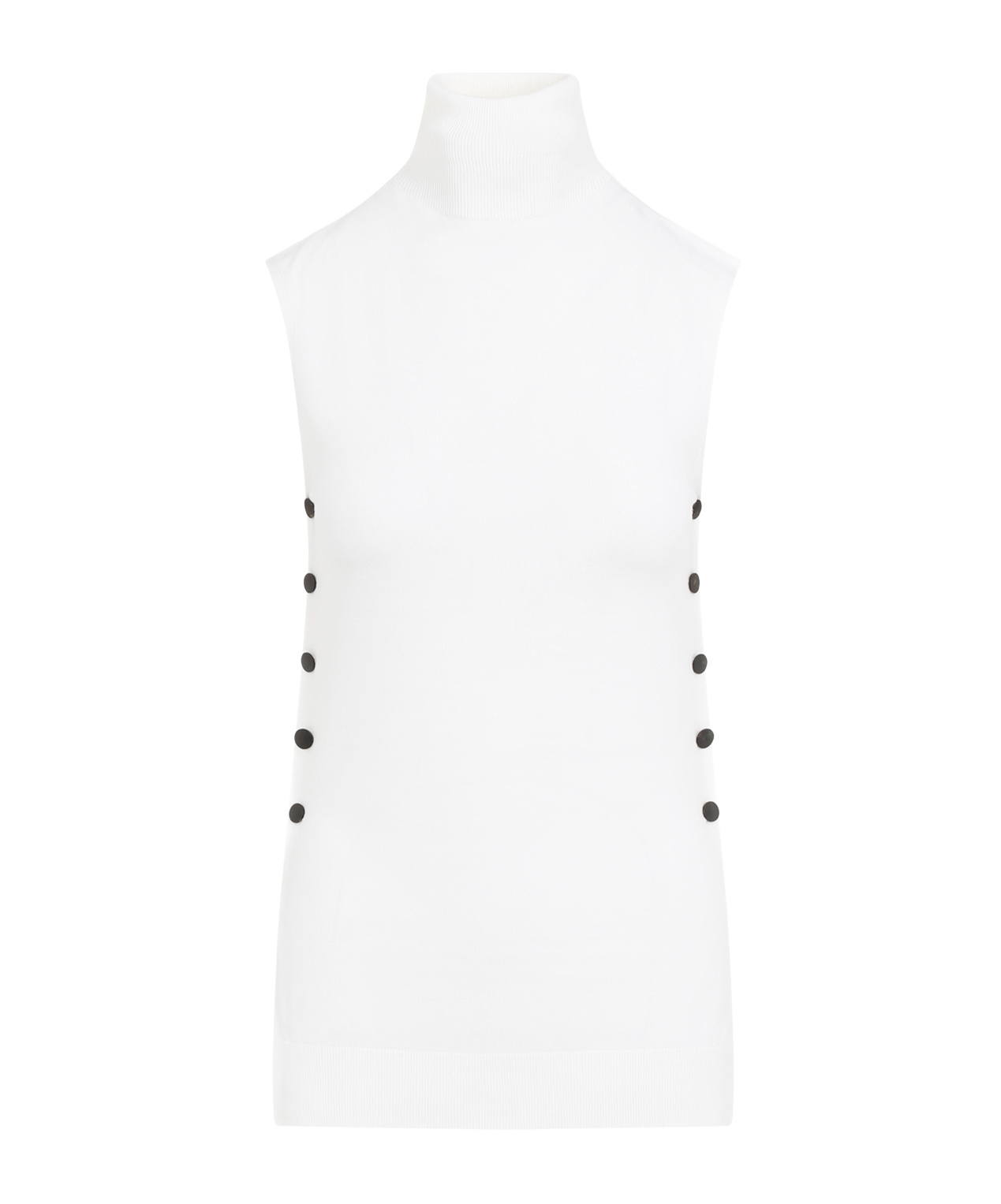 Giorgio Armani High-necked Sleeveless Knitted Vest In White